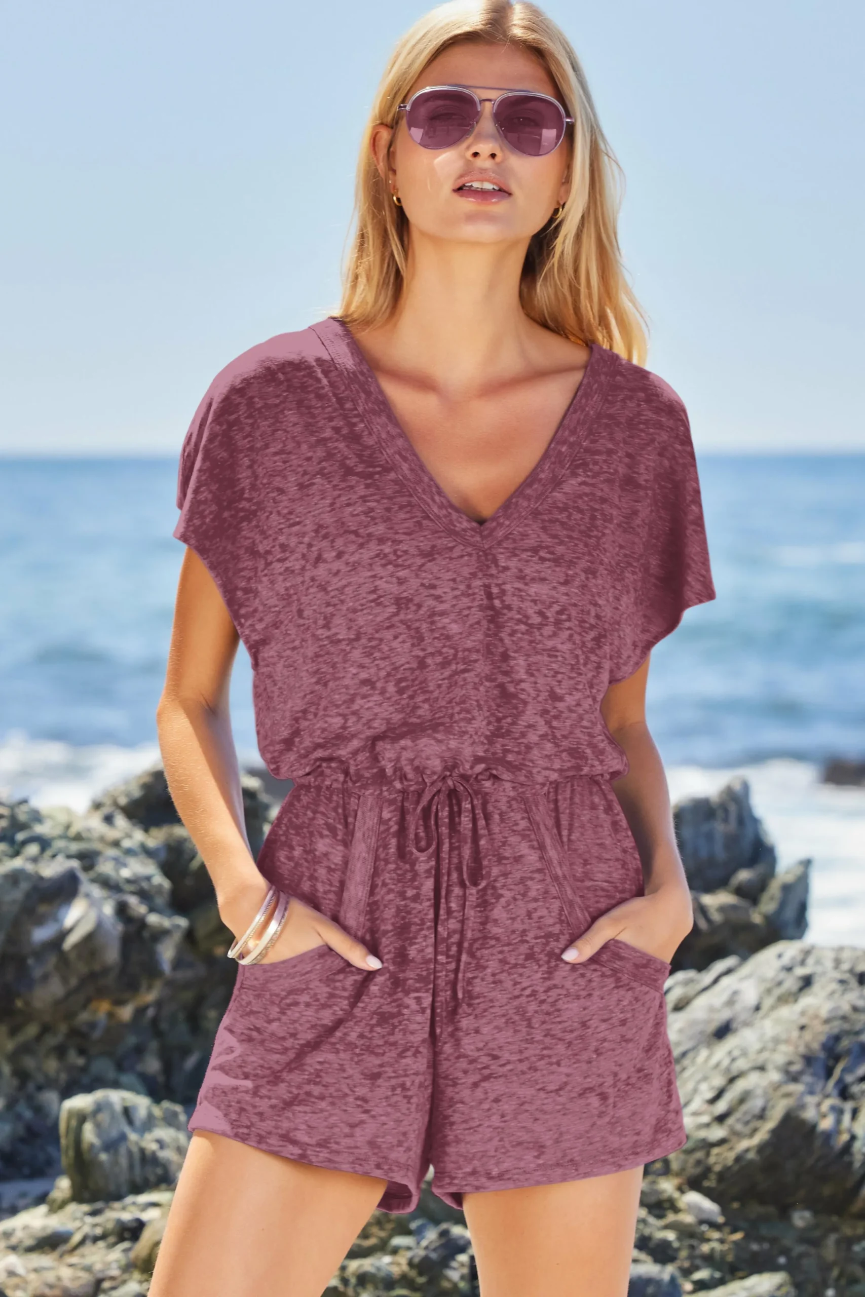 Becca BEACH DATE ROMPER |LAGOON|AUBERGINE Outlet