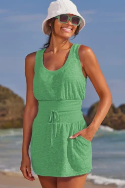 Becca BEACHDATE SCOOP DRESS |EMERALD|BELLFLOWER|WHITE New