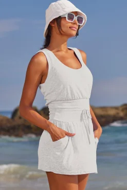 Becca BEACHDATE SCOOP DRESS |EMERALD|BELLFLOWER|WHITE New