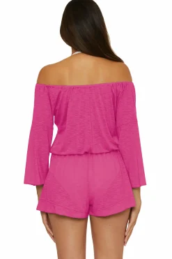 Becca BREEZY BASICS ROMPER |AQUA SEA|WHITE Discount