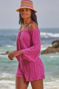 Becca BREEZY BASICS ROMPER |AQUA SEA|WHITE Discount
