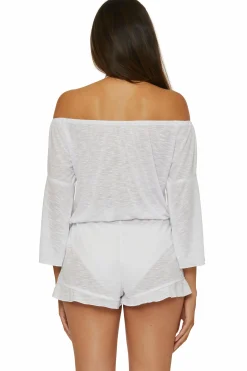 Becca BREEZY BASICS ROMPER |AQUA SEA|WHITE Discount