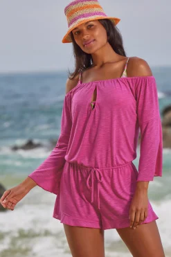 Becca BREEZY BASICS ROMPER |AQUA SEA|WHITE Discount