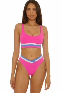 Becca COAST LINE HI-WAIST |ROSE BERRY|BLACK/TAN Hot
