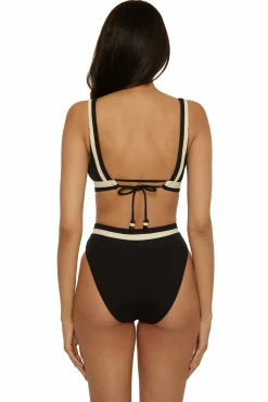 Becca COAST LINE HI-WAIST |ROSE BERRY|BLACK/TAN Hot