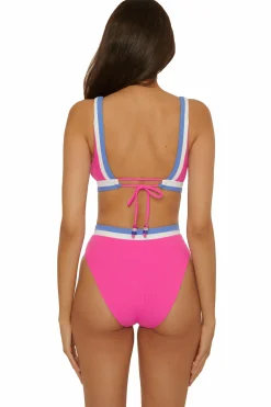 Becca COAST LINE HI-WAIST |ROSE BERRY|BLACK/TAN Hot