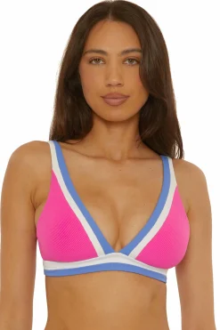 Becca COAST LINE PLUNGE TOP |ROSE BERRY|BLACK/TAN Outlet