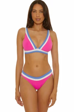 Becca COAST LINE PLUNGE TOP |ROSE BERRY|BLACK/TAN Outlet