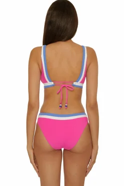 Becca COAST LINE PLUNGE TOP |ROSE BERRY|BLACK/TAN Outlet