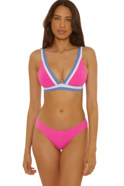 Becca COAST LINE PLUNGE TOP |ROSE BERRY|BLACK/TAN Outlet