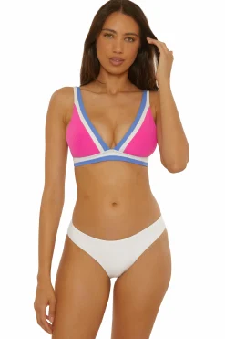 Becca COAST LINE PLUNGE TOP |ROSE BERRY|BLACK/TAN Outlet