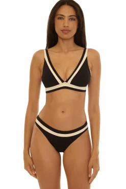 Becca COAST LINE PLUNGE TOP |ROSE BERRY|BLACK/TAN Outlet