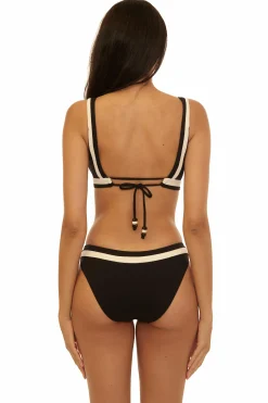 Becca COAST LINE PLUNGE TOP |ROSE BERRY|BLACK/TAN Outlet