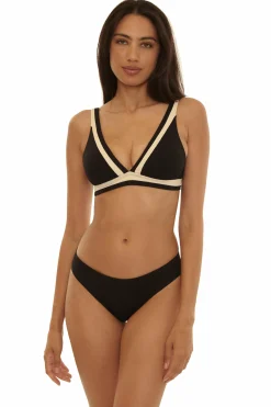 Becca COAST LINE PLUNGE TOP |ROSE BERRY|BLACK/TAN Outlet