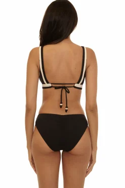 Becca COAST LINE PLUNGE TOP |ROSE BERRY|BLACK/TAN Outlet