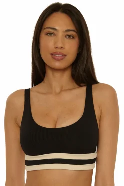 Becca COAST LINE SPORT BRA |BLACK/TAN|ROSE BERRY Online