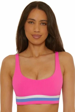 Becca COAST LINE SPORT BRA |BLACK/TAN|ROSE BERRY Online