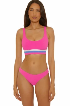 Becca COAST LINE SPORT BRA |BLACK/TAN|ROSE BERRY Online