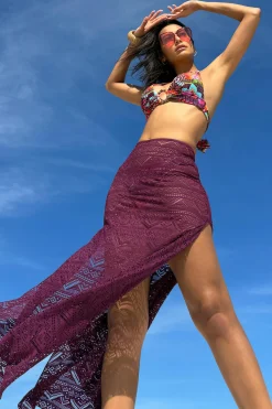 Becca COLOR PLAY MAXI SKIRT |AUBERGINE|BLACK|WHITE Clearance