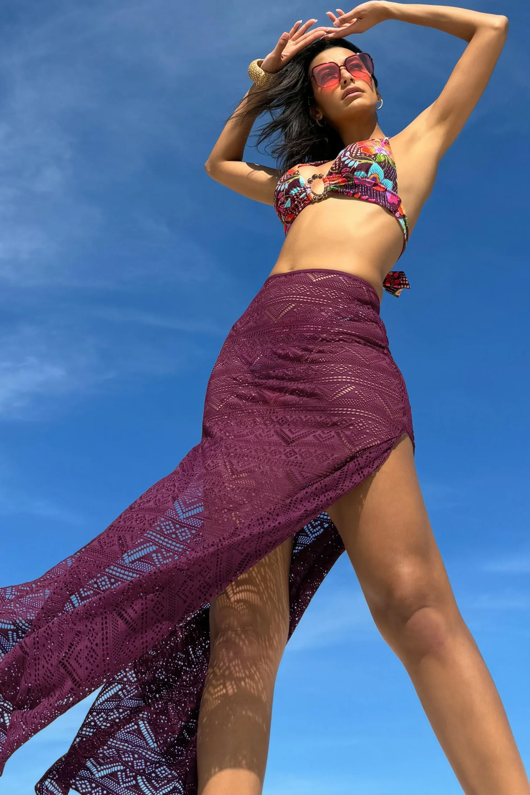 Becca COLOR PLAY MAXI SKIRT |AUBERGINE|BLACK|WHITE Clearance