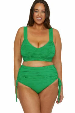 Becca COLORCODE SHIRRED TOP |BLACK|EMERALD Outlet