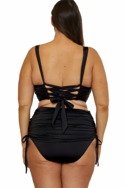 Becca COLORCODE SHIRRED TOP |BLACK|EMERALD Outlet
