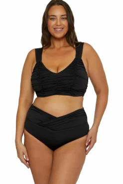 Becca COLORCODE SHIRRED TOP |BLACK|EMERALD Outlet