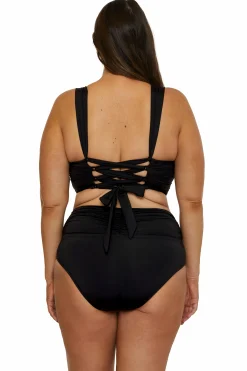 Becca COLORCODE SHIRRED TOP |BLACK|EMERALD Outlet