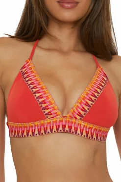 Becca FIESTA HALTER TOP |FIRE|BELLFLOWER Sale