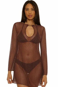 Becca GOLDEN CROCHET TUNIC |MOCHA Best