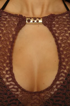 Becca GOLDEN CROCHET TUNIC |MOCHA Best