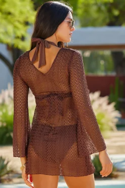 Becca GOLDEN CROCHET TUNIC |MOCHA Best