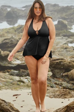 Becca MARBLE CANYON TANKINI |BLACK|AZALEA Clearance