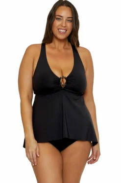 Becca MARBLE CANYON TANKINI |BLACK|AZALEA Clearance