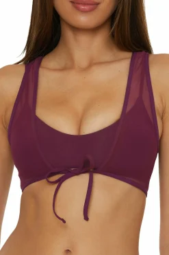 Becca MUSE LAYERED BRALETTE |AUBERGINE|BLACK Hot