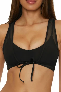 Becca MUSE LAYERED BRALETTE |AUBERGINE|BLACK Hot