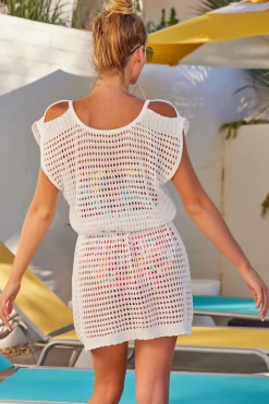 Becca PLAYA CROCHET DRESS |CORAL ROSE|OASIS|WHITE Hot
