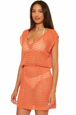 Becca PLAYA CROCHET DRESS |CORAL ROSE|OASIS|WHITE Hot
