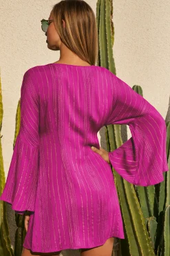 Becca RADIANCE V-NECK TUNIC |HIBISCUS|MEADOW Clearance