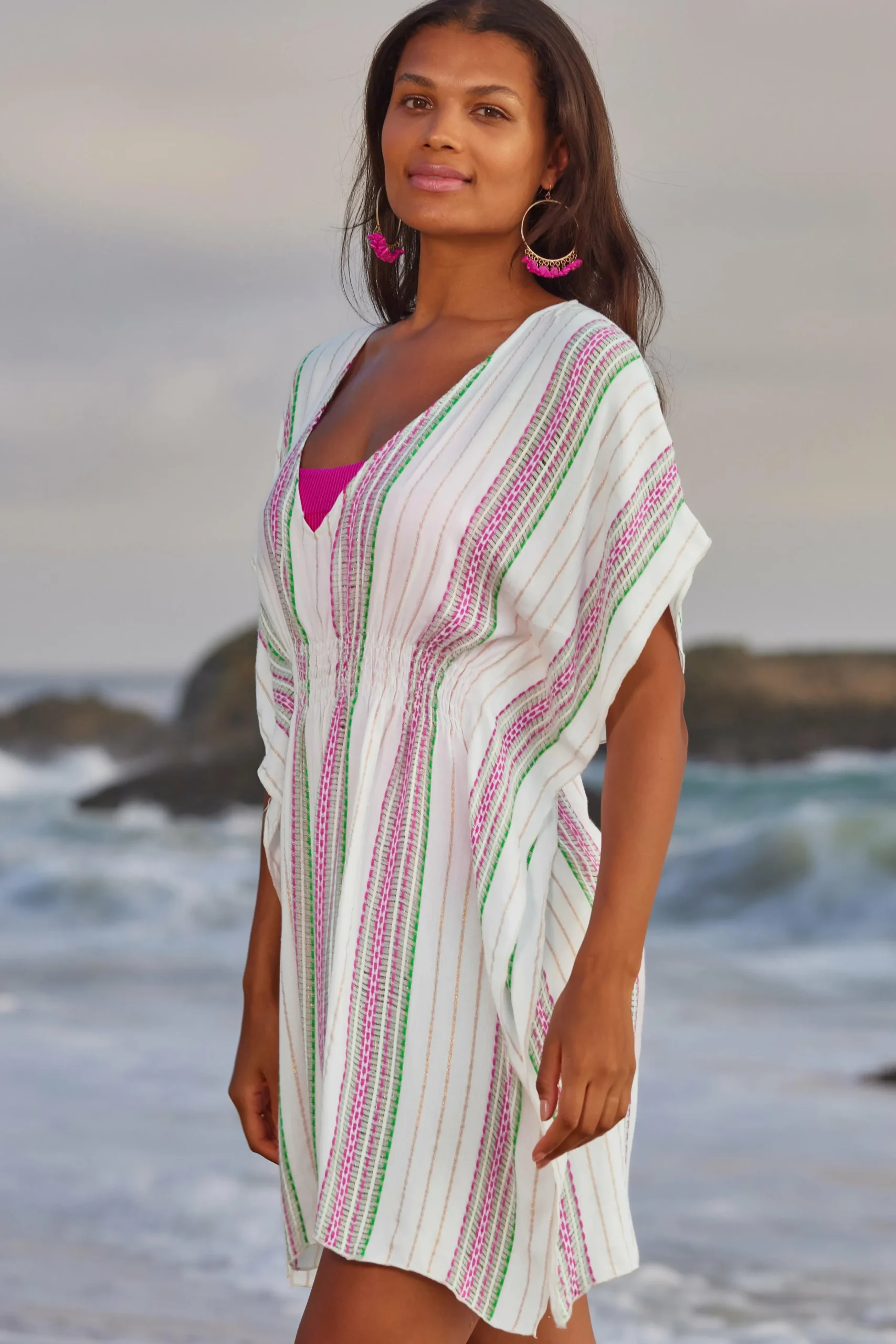Becca RADIANCE WOVEN TUNIC |CORAL REEF|AQUA SEA/BELLFLOWER MUL|AUBERGINE MULTI|BLK/MUL|WHITE