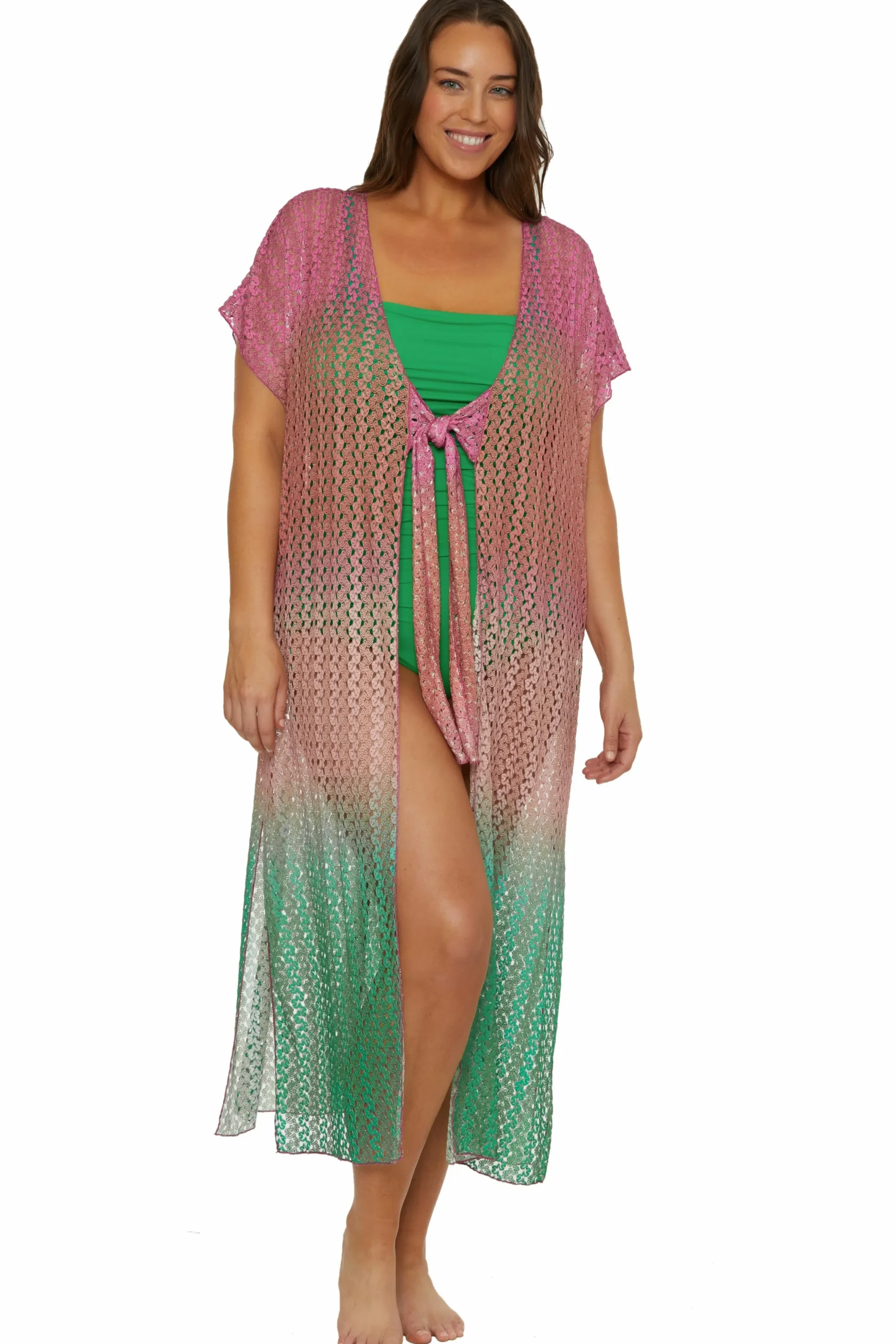 Becca SUNSET OMBRE TUNIC |AZALEA/EMERALD Discount