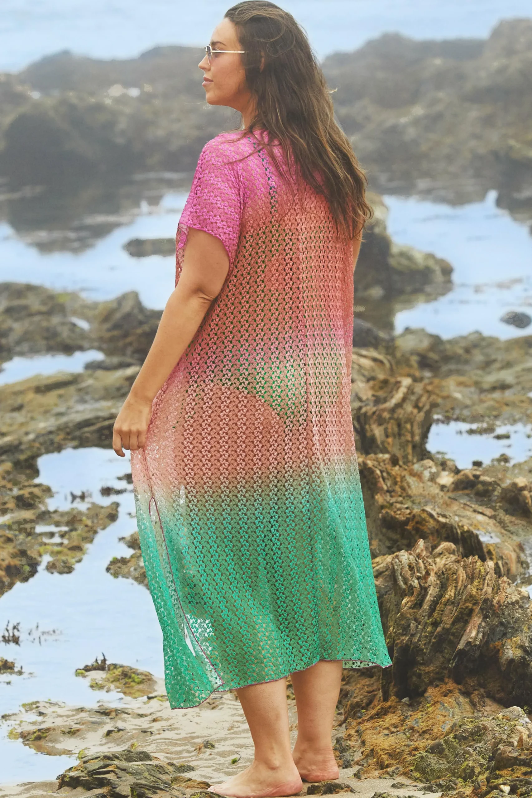 Becca SUNSET OMBRE TUNIC |AZALEA/EMERALD Discount