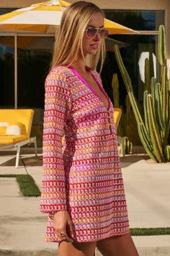 Becca UTOPIA CROCHET TUNIC |BLK/MUL|HIBISCUS MULTI Best